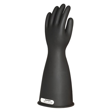 Electrical-Insulating Gloves, 7, 500V AC, 11, 250V DC, Rubber, 16 in Length, Black, Size 12 MPN:E116B/12