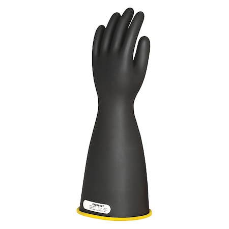 Electrical-Insulating Gloves, 7, 500V AC, 11, 250V DC, Rubber, 16 in Length, Black, Size 12 MPN:E116YB/12