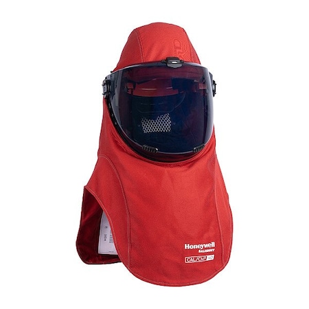 Arc Flash Hood, 4 PPE CAT, 40 cal/sq cm, Polyphenyl Ether Window, Gray/Red, Universal MPN:FH40RG-C-PP