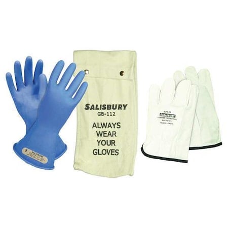 Electrical-Insulating Glove Kit, 500V AC, 750V DC, Rubber, 11