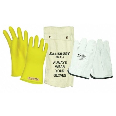 Electrical-Insulating Glove Kit, 1, 000V AC, 1, 500V DC, Rubber, 11
