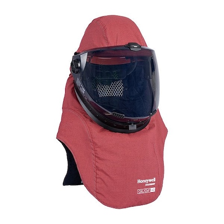 Arc Flash Hood, 4 PPE CAT, 40 cal/sq cm, Polyphenyl Ether Window, Gray/Red, Universal MPN:LFH40PRG-C-PP