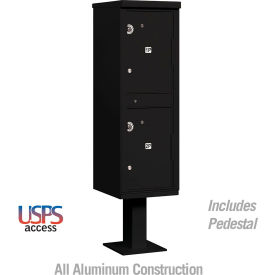 Salsbury 3300 Outdoor Parcel Locker 2 Compartments Black 3302BLK-U