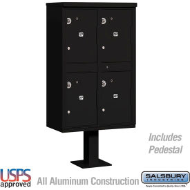 Salsbury 3300 Outdoor Parcel Locker 4 Compartments Black 3304BLK-U