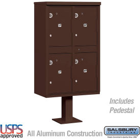 Salsbury 3300 Outdoor Parcel Locker 4 Compartments Bronze 3304BRZ-U