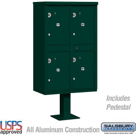 Salsbury 3300 Outdoor Parcel Locker 4 Compartments Green 3304GRN-U