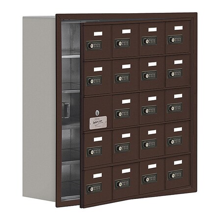 Cell Phone Locker, 29 1/4 in W, 8 3/4 in D, 29 3/4 in H, (4) Wide, (5) Tier, Bronze MPN:19158-20ZRC