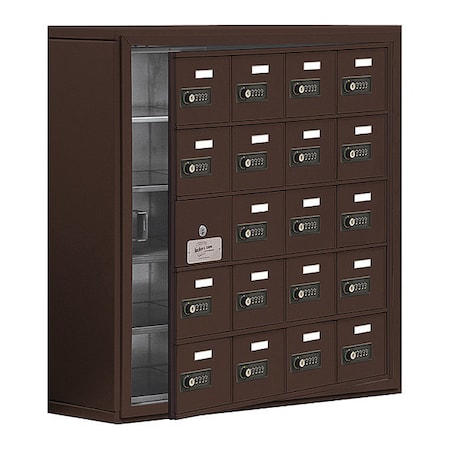 Cell Phone Locker, 30 1/2 in W, 9 1/4 in D, 31 in H, (4) Wide, (5) Tier, Bronze MPN:19158-20ZSC