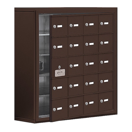 Cell Phone Locker, 30 1/2 in W, 9 1/4 in D, 31 in H, (4) Wide, (5) Tier, Bronze MPN:19158-20ZSK