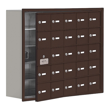 Cell Phone Locker, 35 3/4 in W, 8 3/4 in D, 29 3/4 in H, (5) Tier, (5) Wide, Bronze MPN:19158-25ZRK