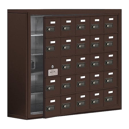 Cell Phone Locker, 37 in W, 9 1/4 in D, 31 in H, (5) Tier, (5) Wide, Bronze MPN:19158-25ZSC