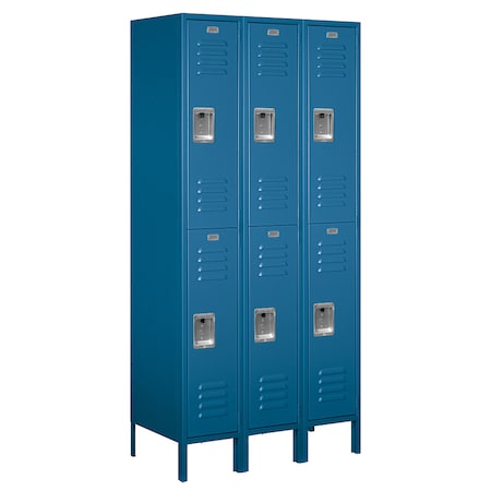 Wardrobe Locker, 36 in W, 18 in D, 78 in H, (3) Wide, (6) Openings, Blue MPN:62368BL-U