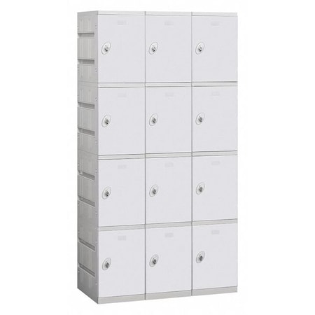 Wardrobe Locker, 36Wx78Hx18D, 4 Tier, Gray MPN:94368GY-U