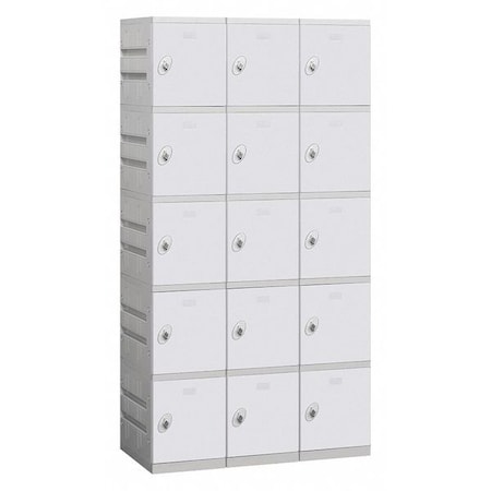 Wardrobe Locker, 36Wx78Hx18D, 5 Tier, Gray MPN:95368GY-U