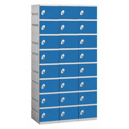 Wardrobe Locker, 36Wx78Hx18D, 8 Tier, Blue MPN:98368BL-U