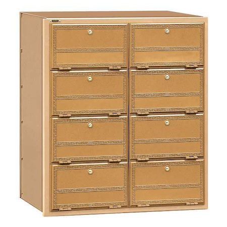 Mailbox, Brass, Powder Coated, 8 Doors, Recessed, Rear Loading MPN:2108RL