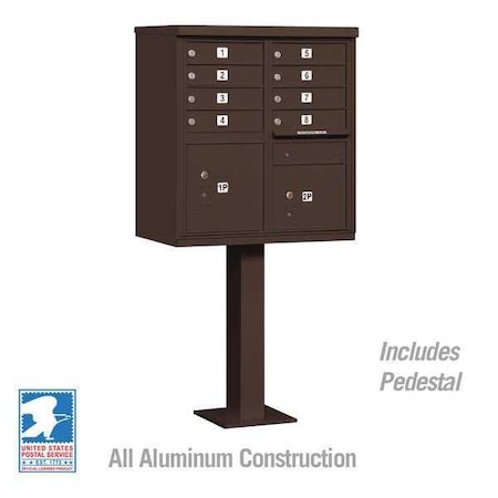 Cluster Box Unit, Bronze, Powder Coated, 10 Doors, Pedestal, 1 Type MPN:3308BRZ-U