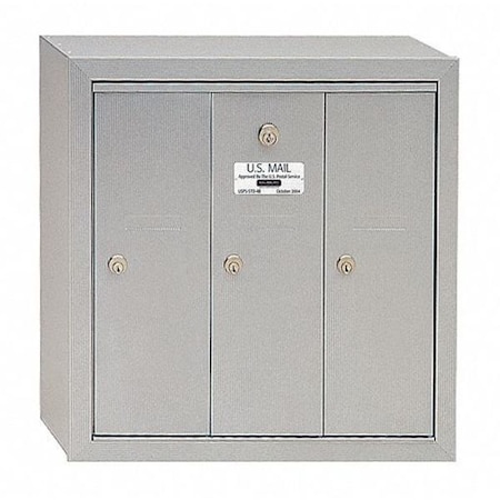 Mailbox, Aluminum, Powder Coated, 3 Doors, Surface, - MPN:3503ASU
