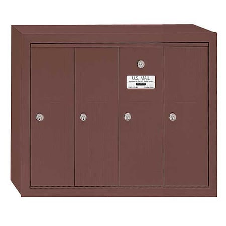 Mailbox, Bronze, Powder Coated, 4 Doors, Surface, - MPN:3504ZSU