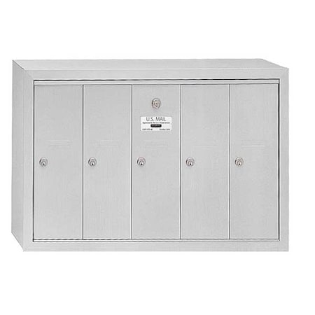 Mailbox, Aluminum, Powder Coated, 5 Doors, Surface, - MPN:3505ASU