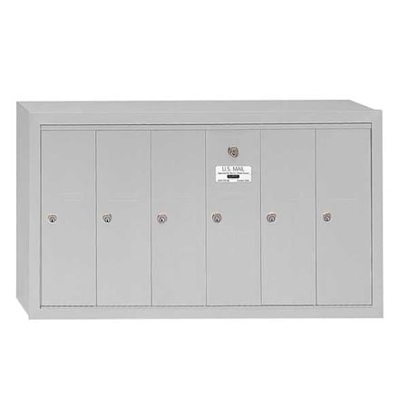 Mailbox, Aluminum, Powder Coated, 6 Doors, Surface, - MPN:3506ASU