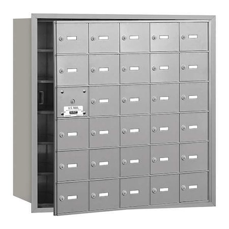 Mailbox, Aluminum, Powder Coated, 30 Doors, Recessed, USPS MPN:3630AFU