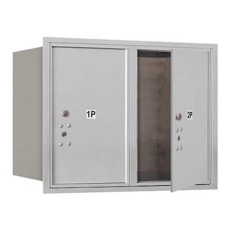 Mailbox, Aluminum, Powder Coated, 2 Doors, Recessed, 4C MPN:3706D-2PAFU