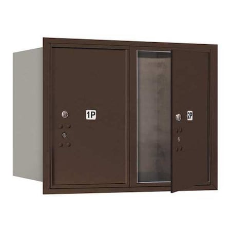 Mailbox, Bronze, Powder Coated, 2 Doors, Recessed, 4C MPN:3706D-2PZFU