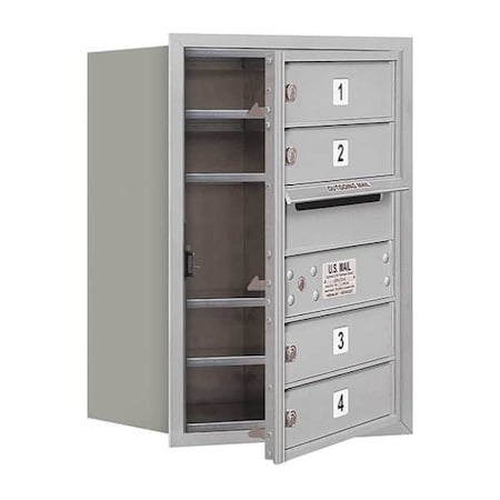 Mailbox, Aluminum, Powder Coated, 4 Doors, Recessed, USPS MPN:3706S-04AFU