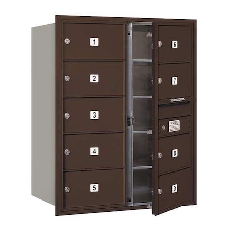Mailbox, Bronze, Powder Coated, 9 Doors, Recessed, MB2 MPN:3710D-09ZFU