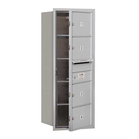 Mailbox, Aluminum, Powder Coated, 4 Doors, Recessed, MB2 MPN:3710S-04AFU