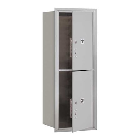 Mailbox, Aluminum, Powder Coated, 2 Doors, Recessed, PL5 MPN:3710S-2PAFU