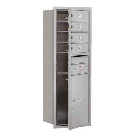 Mailbox, Aluminum, Powder Coated, 5 Doors, Recessed, USPS MPN:3711S-04AFU