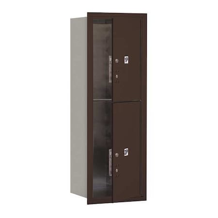 Mailbox, Bronze, Powder Coated, 2 Doors, Recessed, 4C, USPS MPN:3711S-2PZFU