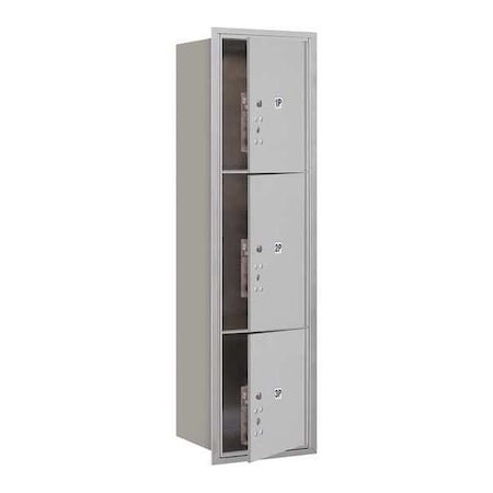Mailbox, Aluminum, Powder Coated, 3 Doors, Recessed, 4C MPN:3716S-3PAFU