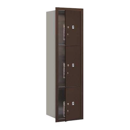 Mailbox, Bronze, Powder Coated, 3 Doors, Recessed, 4C MPN:3716S-3PZFU
