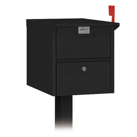 Mailbox, Black, Powder Coated, 1 Doors, Pedestal, Aluminum MPN:4325BLK