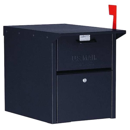 Mail Chest, Black, Powder Coated, 1 Doors, Pedestal, - MPN:4350BLK