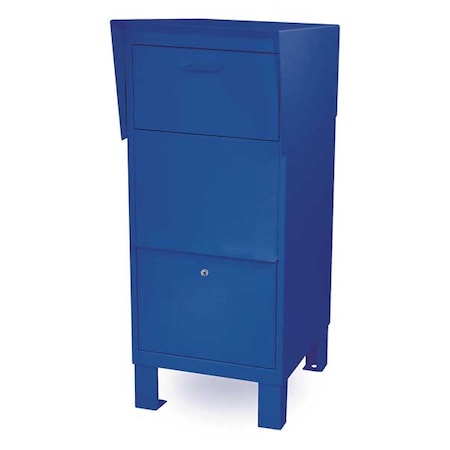 Courier Box, Blue, Powder Coated, 1 Doors, Free Standing, - MPN:4975BLU