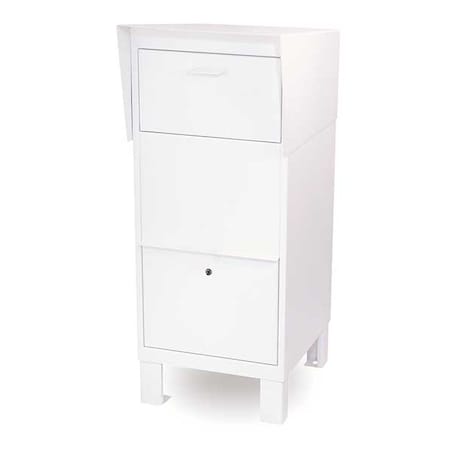 Courier Box, White, Powder Coated, 1 Doors, Free Standing, - MPN:4975WHT