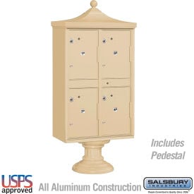 Salsbury 3300 Regency Decorative Outdoor Parcel Locker 4 Compartments Type II Sandstone 3304R-SAN-U