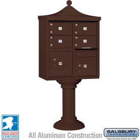 Salsbury 3300 Regency Decorative Cluster Box Unit 4 C Doors 2 Parcel Lockers Type V Bronze 3305R-BRZ-U
