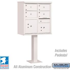 Salsbury 3300 Cluster Box Unit 4 C Doors 2 Parcel Lockers Type V White 3305WHT-U
