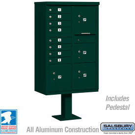 Salsbury 3300 Cluster Box Unit 8 A Doors 4 Parcel Lockers Type VI Green 3306GRN-U