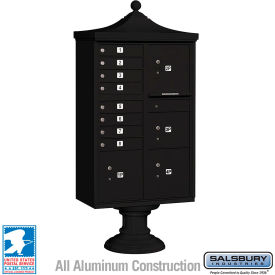 Salsbury 3300 Regency Decorative Cluster Box Unit 8 A Doors 4 Parcel Lockers Type VI Black 3306R-BLK-U