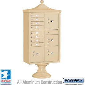 Salsbury 3300 Regency Decorative Cluster Box Unit 8 A Doors 4 Parcel Lockers Type VI Sandstone 3306R-SAN-U