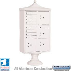 Salsbury 3300 Regency Decorative Cluster Box Unit 8 A Doors 4 Parcel Lockers Type VI White 3306R-WHT-U