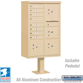 Salsbury 3300 Cluster Box Unit 8 A Doors 4 Parcel Lockers Type VI Sandstone 3306SAN-U