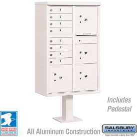 Salsbury 3300 Cluster Box Unit 8 A Doors 4 Parcel Lockers Type VI White 3306WHT-U