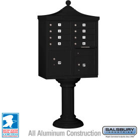 Regency Decorative Cluster Box Unit Tall 8 A Size Doors Type I Black USPS Access 3308R-BLK-U